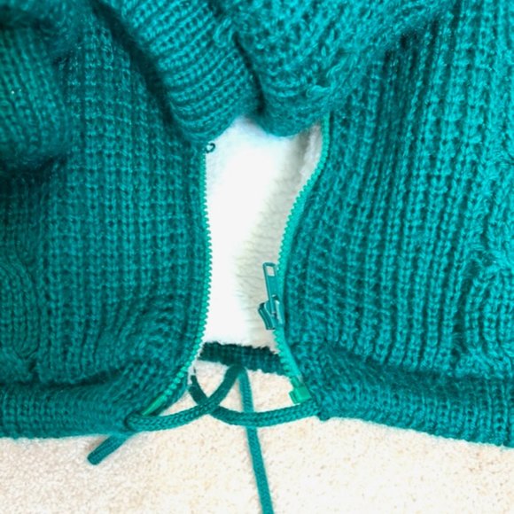 Green Knit Jacket with Fleece Lining - Picture 8 of 12
